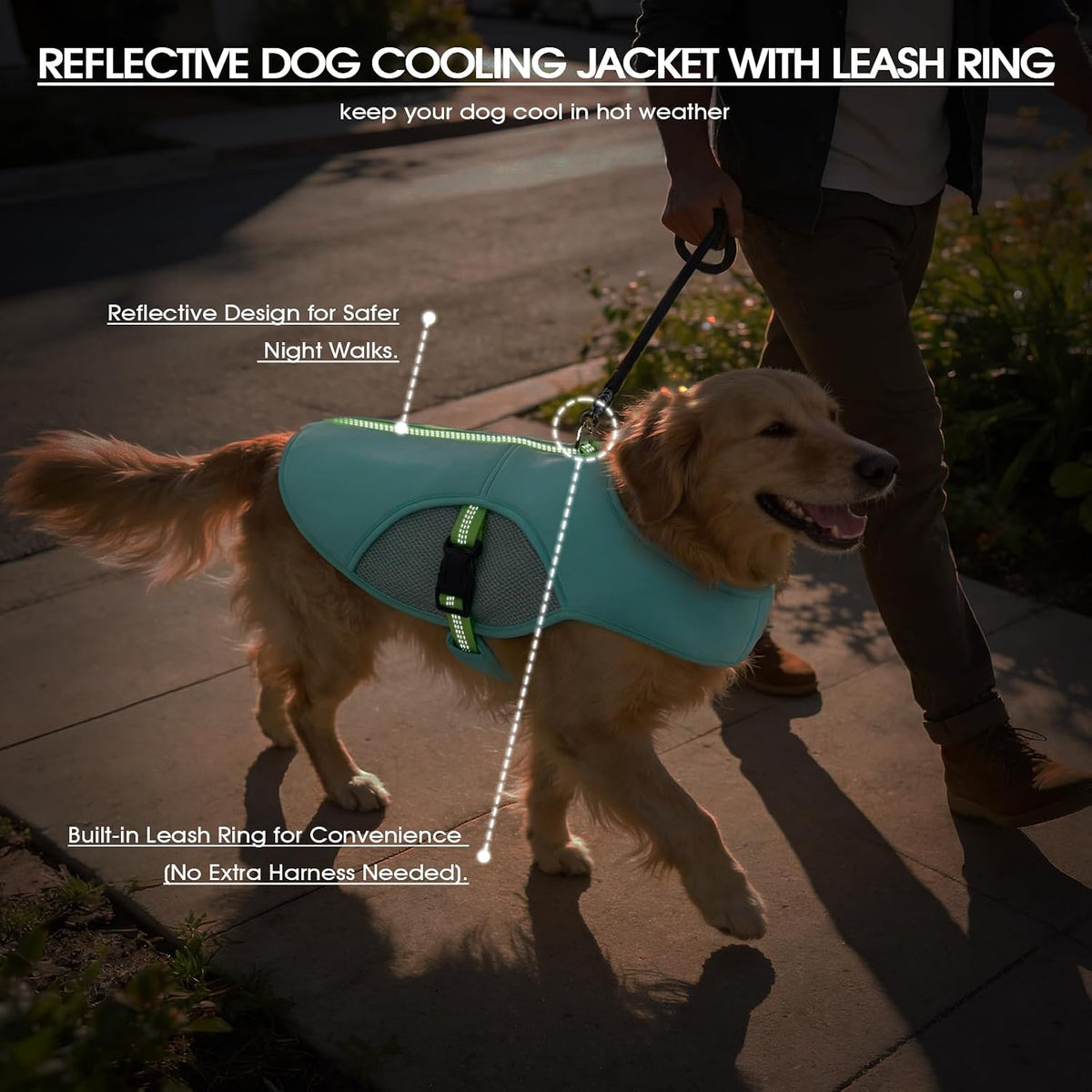 Cooling Vest for Dogs, Summer Cooling Vest with Adjustable Fit & D-Ring