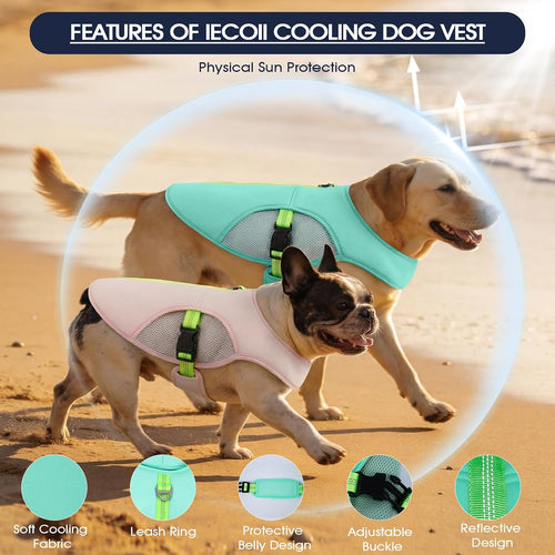 Cooling Vest for Dogs, Summer Cooling Vest with Adjustable Fit & D-Ring